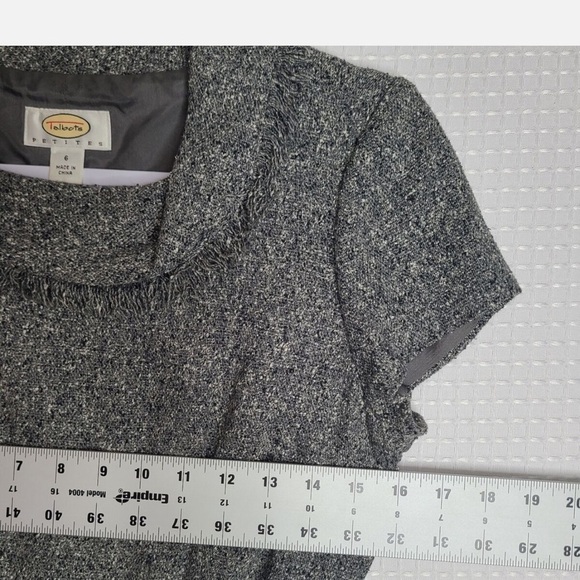 COPY - Talbots Gray Dress with Elegant Lace and Flowy Skirt - Picture 11 of 12